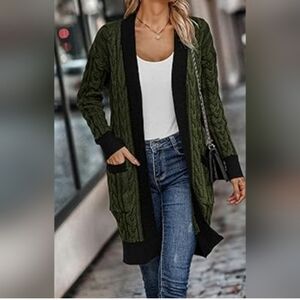 #155. NWT Women's 2024 FallCable Knit Open Front Cardigan  Size:Small